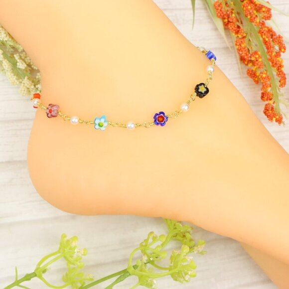 "Handmade Anklet – Elegant & Delicate Jewelry for Women | UNVRC1337 - Picture 6 of 10